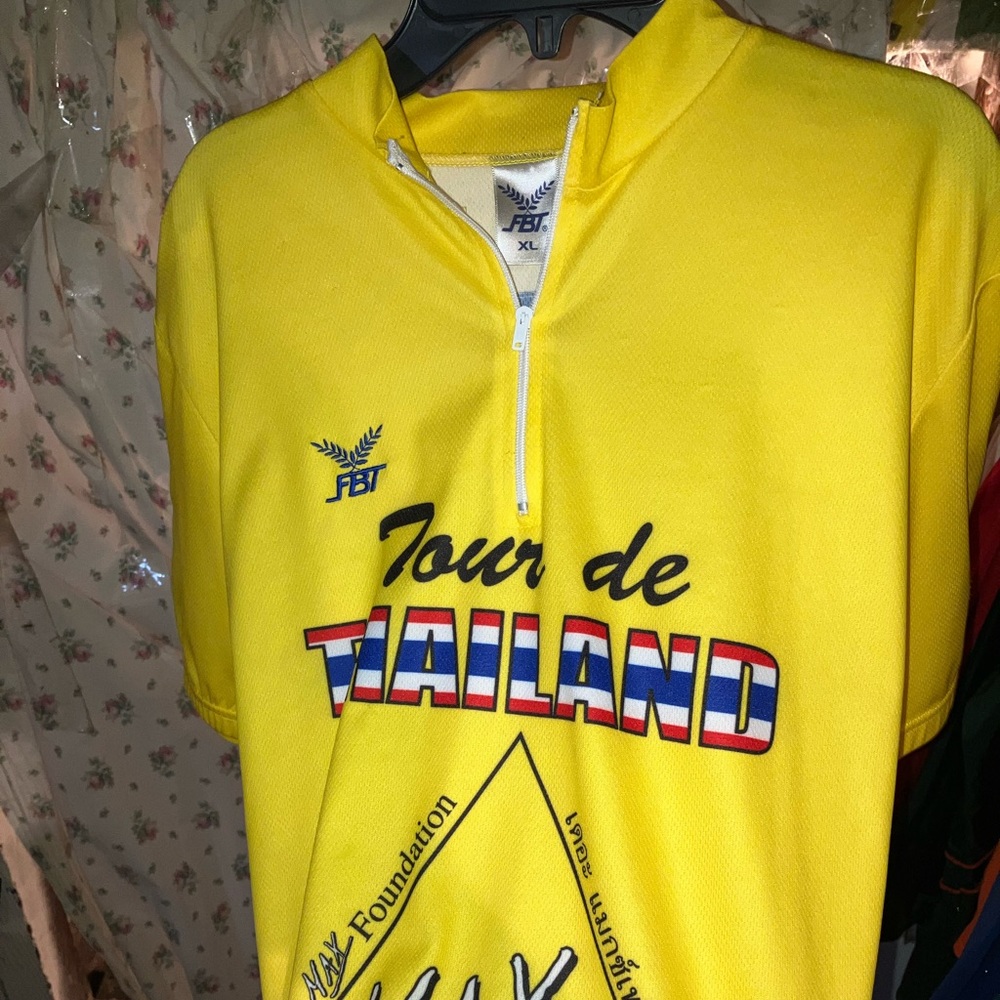 FBT brand cycling jersey tour de Thailand 1/4 zip bike shirt adult size XL